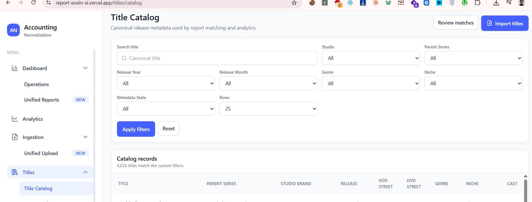 Invoice parsing & KPI dashboard overview